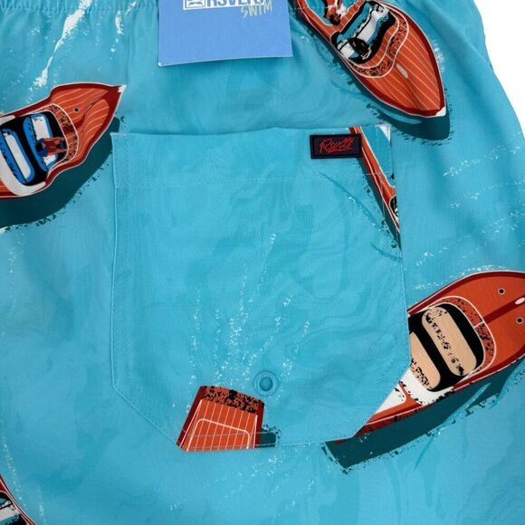 NWT RSVLTS Men's Lake Como Swim Trunks Hybrid Board Shorts Blue 3XL - Picture 5 of 11